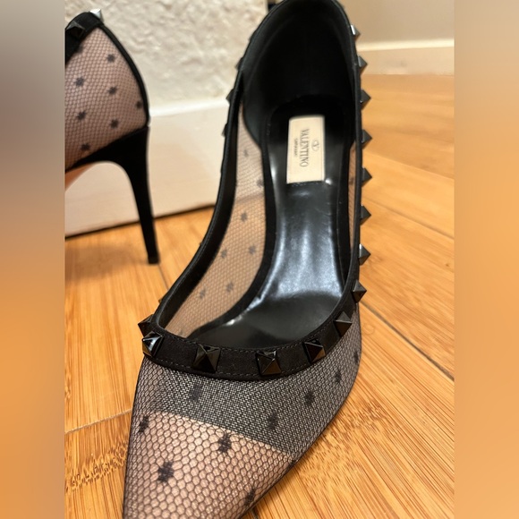 New Valentino Rock Stud Mesh Heels - Picture 4 of 10